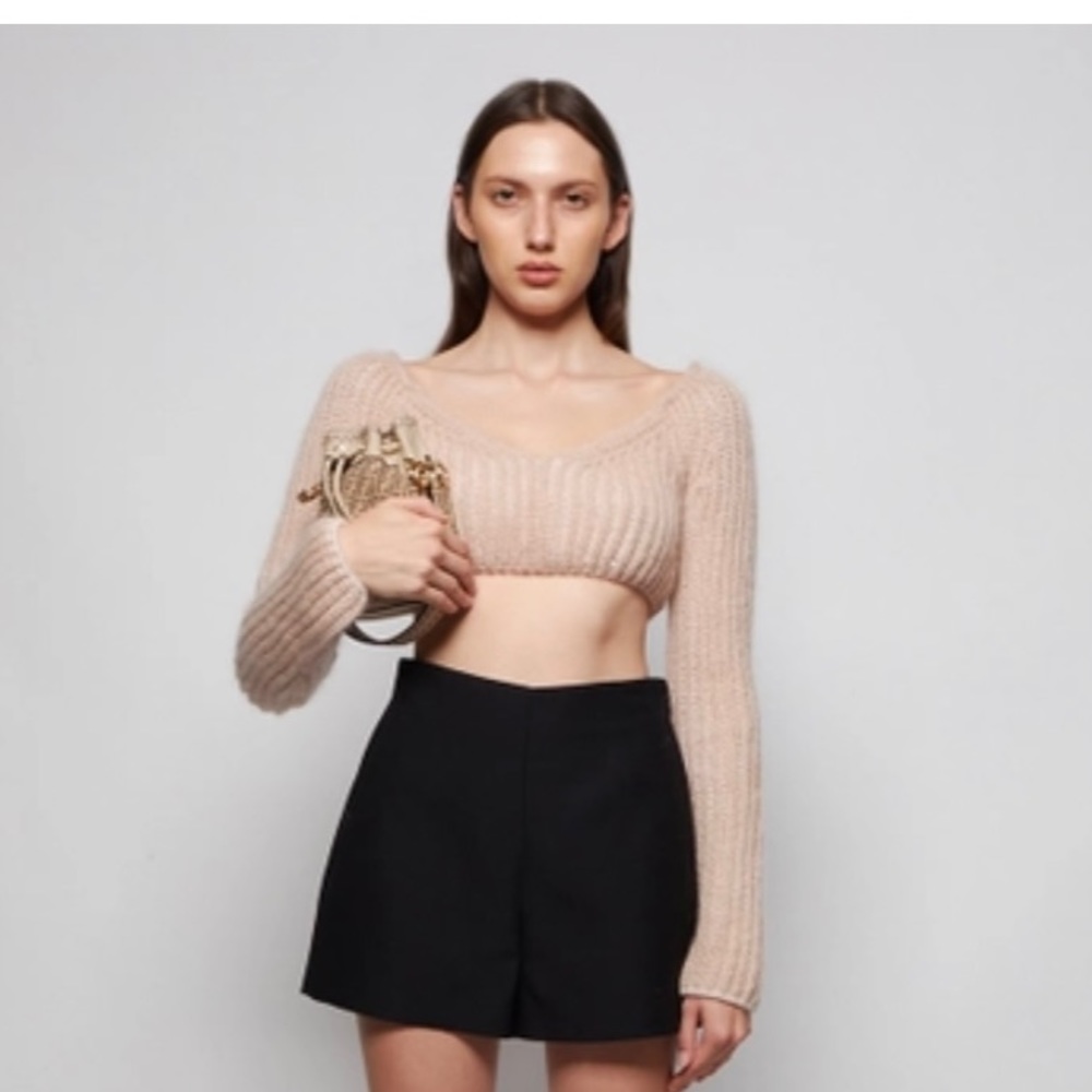 Fendi Mohair Wool Cropped Knit
